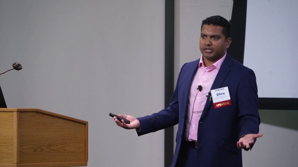 Dr. Dhru presenting at DC SHRM