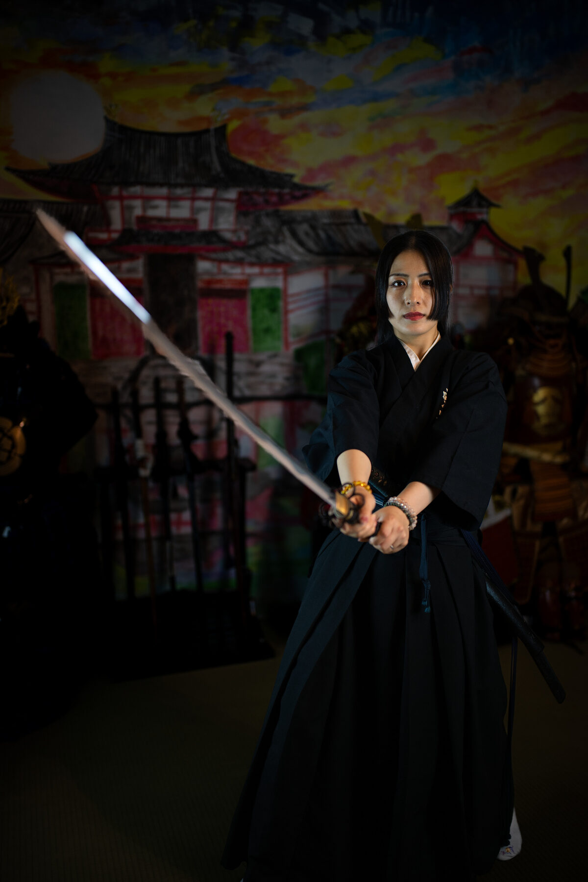 Sword practitioner in traditional Japanese attire — discipline and facing yourself